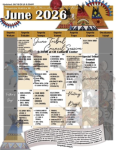 June 2026- Tribal Council Calendar
