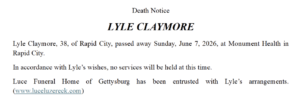 CRST Death Notice