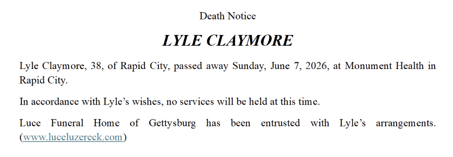 CRST Death Notice