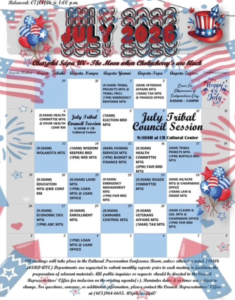 July 2026 – Tribal Council Calendar