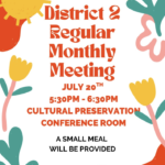 District 2 Regular Monthly Meeting